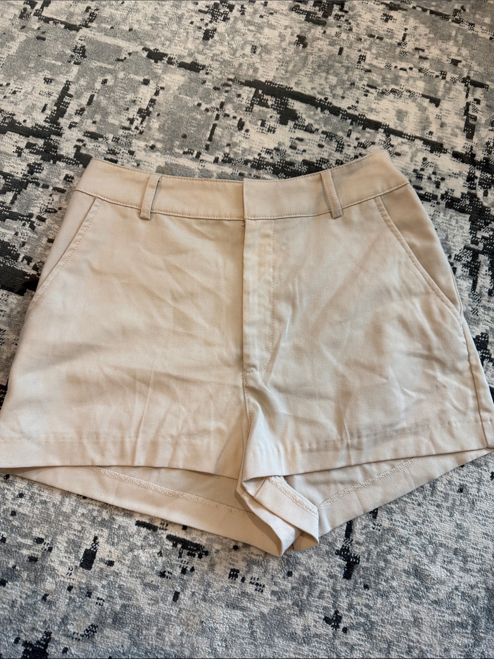 Divided Cream High-Rise Chino Bermuda Shorts